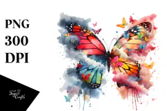 Colorful Butterfly Silhouettes PNG Product Image 1
