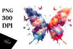 Colorful Butterfly Silhouettes PNG Product Image 1