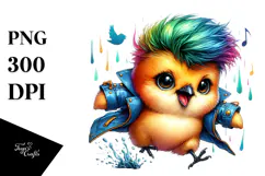 Excited Baby Bird Running, High-Quality PNG Product Image 1