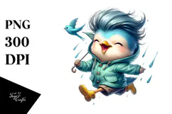 Colorful Quirky Bird, Transparent PNG Product Image 1