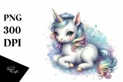 Cute Baby Unicorn PNG Product Image 1