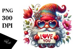 Detailed Valentines Gnome, PNG Product Image 1