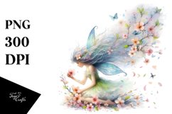 Tumbling Fairy With Petals | Sublimation Clipart Product Image 3