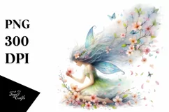 Tumbling Fairy With Petals | Sublimation Clipart Product Image 3