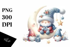 Vintage Christmas Gnomes, Transparent PNG Product Image 1