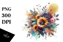 Vibrant Sunflower Bouquet | Sublimation | Clipart Product Image 3