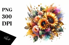 Vibrant Sunflower Bouquet | Sublimation | Clipart Product Image 3