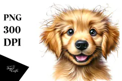 Cute Golden Retriever PNG Product Image 1