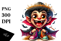 Overjoyed Vampire with Mismatched Shoes PNG Product Image 1