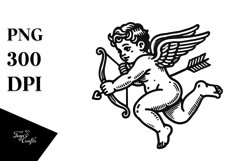 Simple Tattoo Style Cupid PNG Product Image 1