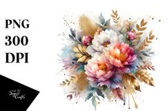 Colorfull Gold Foil Peonies Bouquet Product Image 1