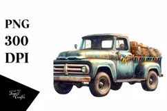 Vintage Pickup Truck Confetti | Sublimation Clipart Product Image 1