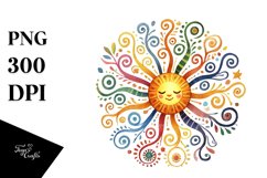 Colorful Whimsical Sun PNG Product Image 1