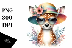 Colorful Baby Deer with Sun es and Sun Hat Product Image 3