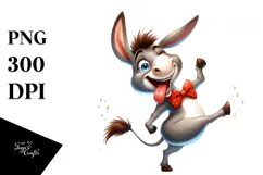 Cartoony Donkey with Bow Tie PNG Product Image 1