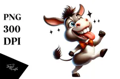 Cartoony Donkey with Bow Tie PNG Product Image 1