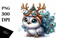 a Cute Watercolor Peacock PNG Product Image 1