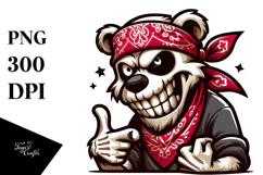 Aggressive Skull Illustration, High-Res PNG Product Image 1