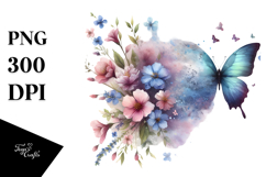 Spring Butterfly Flowers PNG Product Image 1