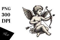 Vintage Hand Drawn Cupid Heart PNG Product Image 1