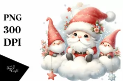 Vintage Christmas Gnomes, Transparent PNG Product Image 1