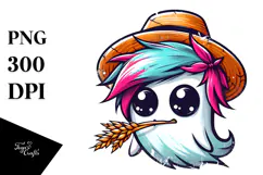 Funny Ghost with Cool Hair PNG Product Image 1