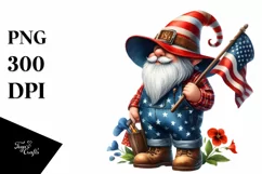Detailed Patriotic Gnome | Clipart Product Image 1