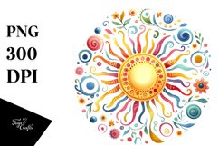 Very Simple Colorful Sun, Transparent PNG Product Image 1