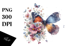 Spring Butterfly Flowers PNG Product Image 1