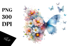 Spring Butterfly Flowers PNG Product Image 1