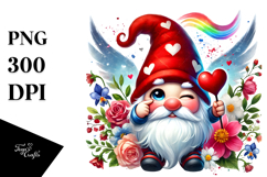 Colorful Valentine Gnome PNG Product Image 1