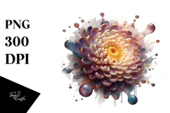 Glossy Chrysanthemum with Golden Insertions PNG Product Image 1