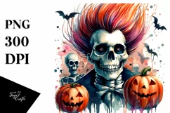 Skull with Hair, Transparent PNG Product Image 1