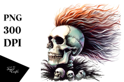 A Washed Halloween Skull PNG Product Image 1