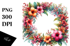 Vibrant Floral Frame with Hawaiian Flowers Product Image 1