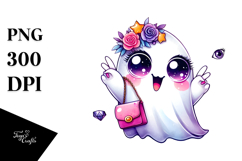 Glam Ghost with Big Eyes PNG Product Image 1