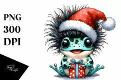 Enthusiastic Frog with Crazy Haircut, PNG Product Image 1