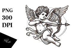 Lineart Cupid PNG Product Image 1