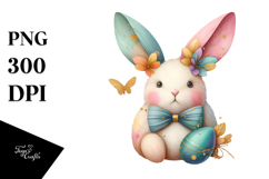 Colorful Bunny Made of Wood PNG Product Image 1
