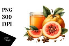 Watercolor Flowers,Quince Juice Clipart Product Image 1