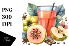 Watercolor Flowers,Quince Juice Clipart Product Image 3