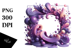 Abstract Violet Glossy Watercolor Frame Product Image 1