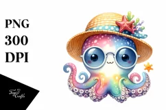 Colorful Baby Octopus with Sun es and Sun Hat Product Image 3