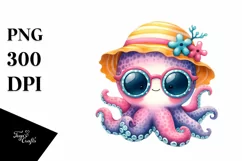 Colorful Baby Octopus with Sun es and Sun Hat Product Image 1