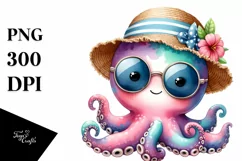 Colorful Baby Octopus with Sun es and Sun Hat Product Image 3