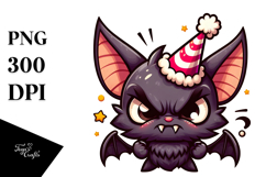Innocent Bat with Party Hat PNG Product Image 1