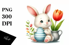 Easter Bunny Egg Flower, Clipart |T-shirt, Mug PNG Product Image 8