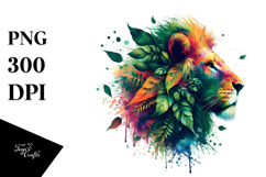 Vibrant Abstract Lion PNG Product Image 1