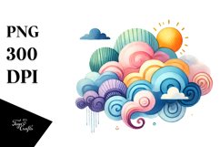 Colorful Whimsical Cloud PNG Product Image 1