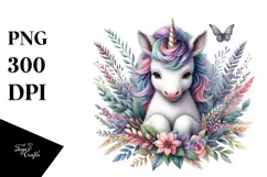 Cute Baby Unicorn PNG Product Image 1